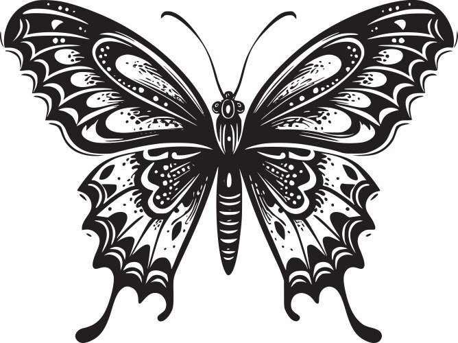 Butterfly - minimalist and flat logo Vector Image