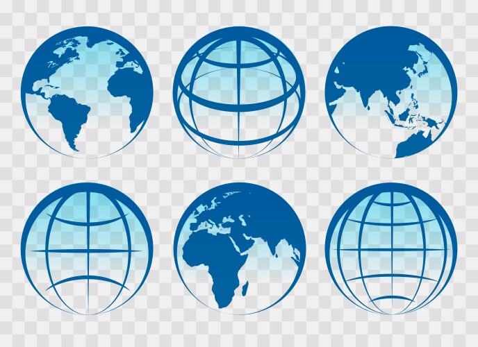 globe blue earth icons vector