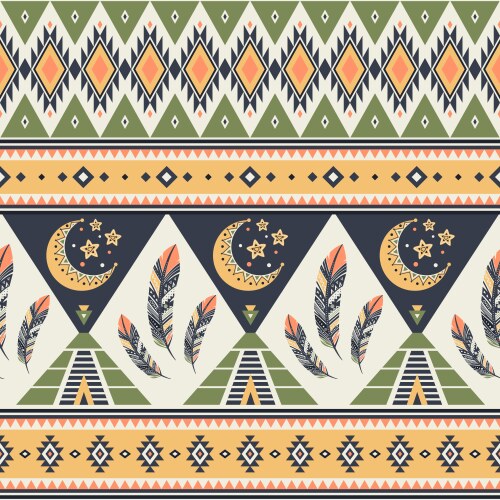 Tribal geometric seamless pattern vector image