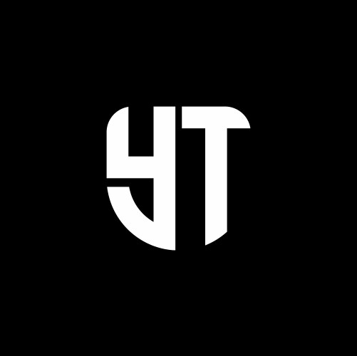 Ty logo monogram shield shape with crown design Vector Image