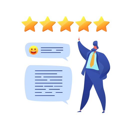 customer feedback prople rating with stars vector image