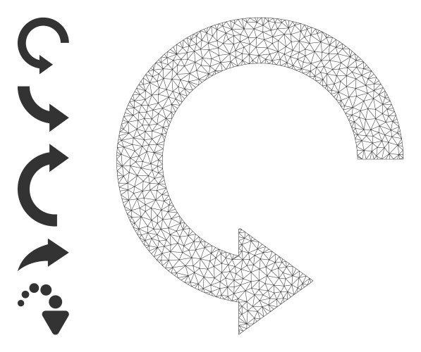 Web net rotate right icon with simple pictograms vektorbild