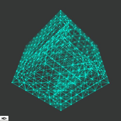 Cube molecular lattice connection structure 3d vektorbild