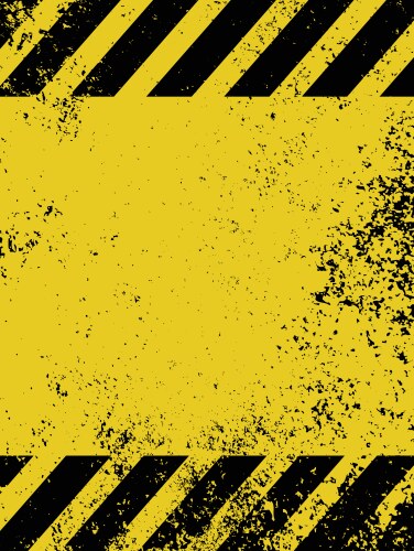 Yellow warning background with black stripes Vector Image
