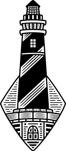 Retro Lighthouse Emblem Vector Image