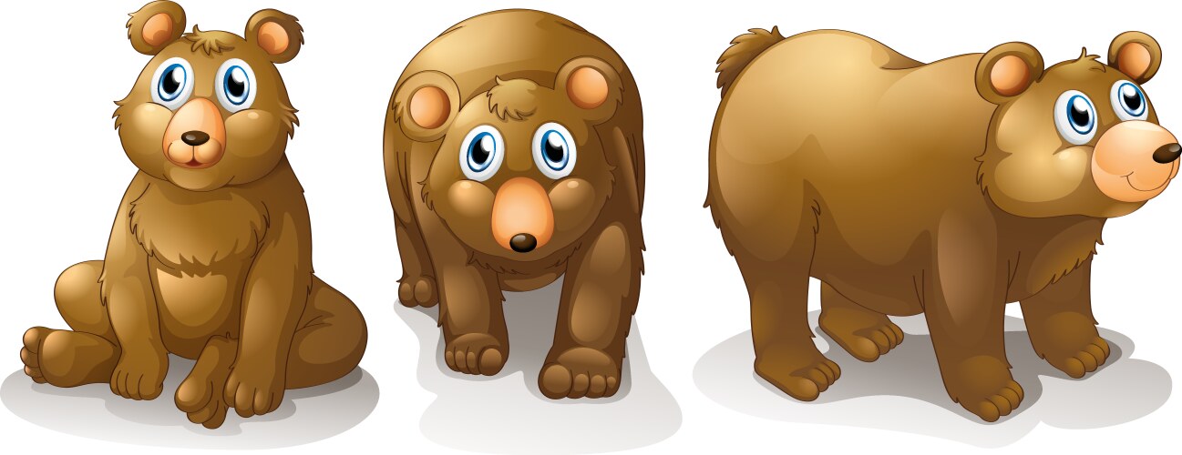 Three bears in the field Royalty Free Vector Image