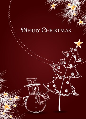 Christmas with fir and tree vector image
