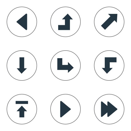 Set of 9 simple pointer icons can be found vector image