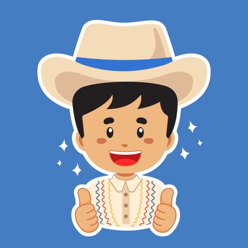 happy honduras character sticker vector image