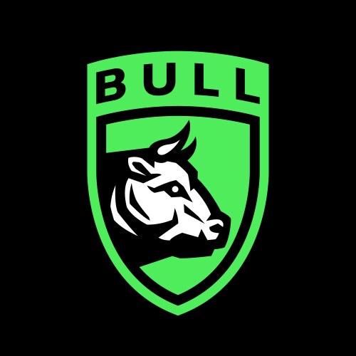 Bull head sports logo on a dark background Vector Image