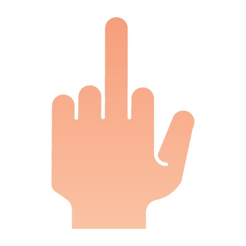 You hand flat icon middle finger up gesture Vector Image