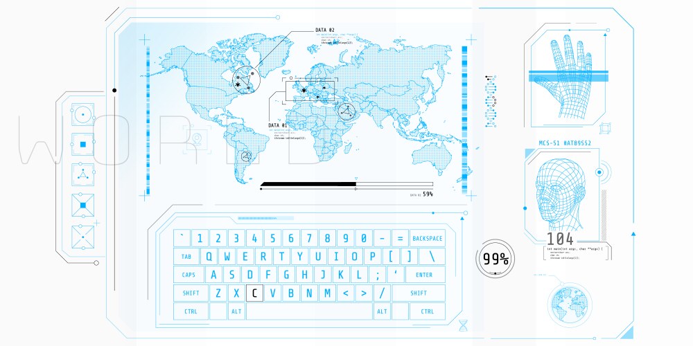 Data Access & Security Interface vector image