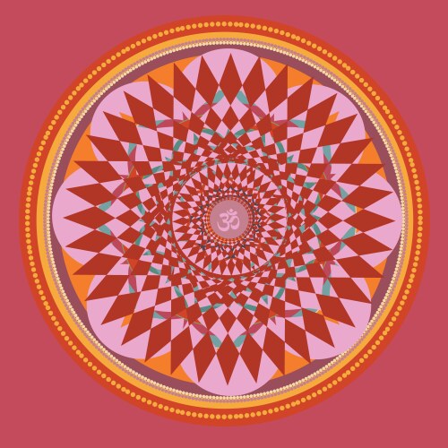 red color mandala vector