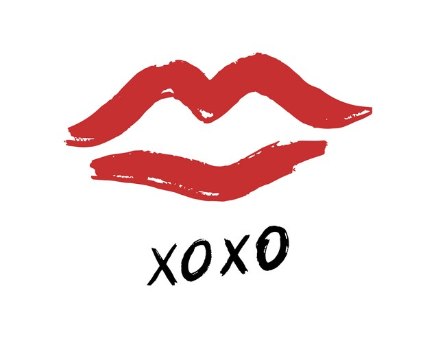 Red Lipstick Kiss Symbol Vector Image