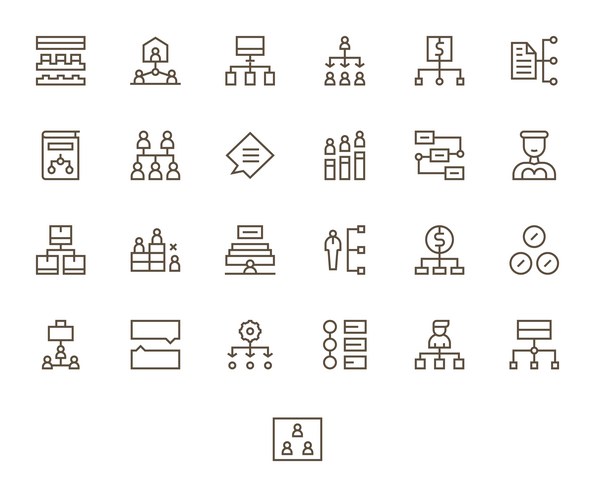 Hierarchy &amp; Workflow Icons Vector Image