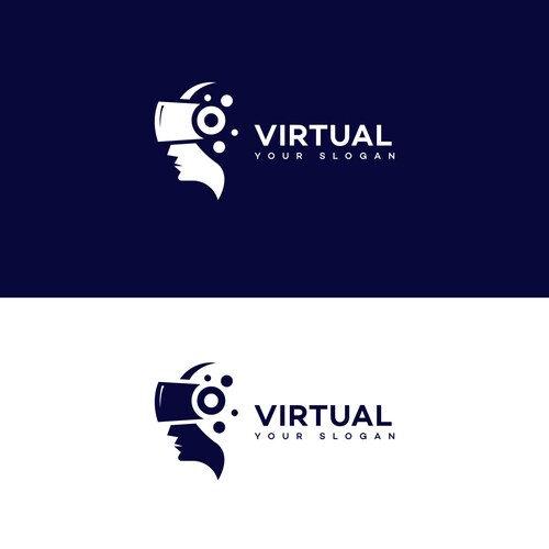VR Headset Profile Logo Vector Image