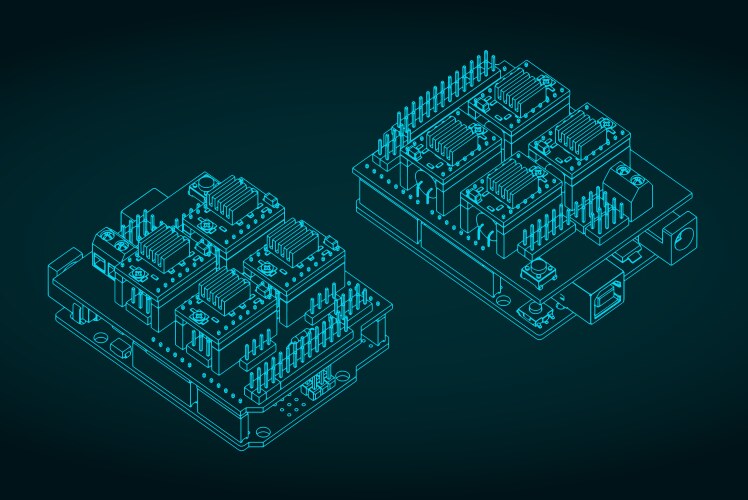 Arduino uno cnc shield vector image