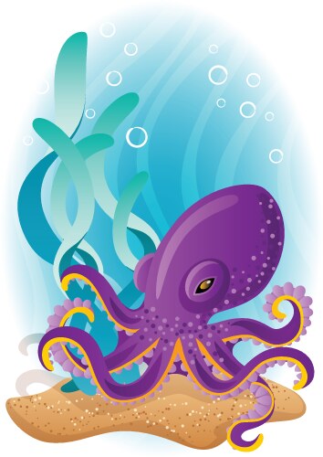 Octopus animal underwater Royalty Free Vector Image