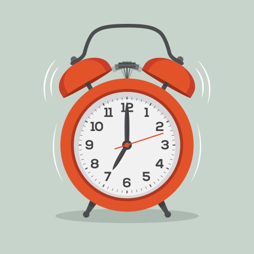 Red alarm clock isolated realistic 3d mockup Vector Image