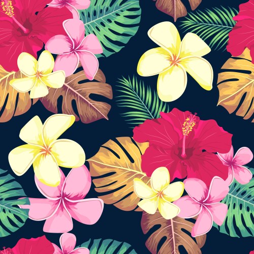 Tropical Palm Leaf Pattern Vector Image