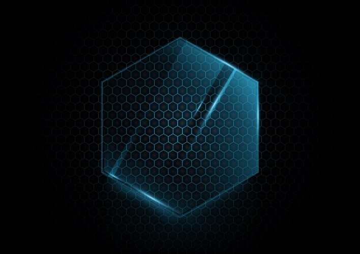 Abstract dark blue geometric hexagon futuristic Vector Image