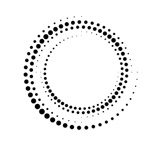 Halftone dots circle Royalty Free Vector Image