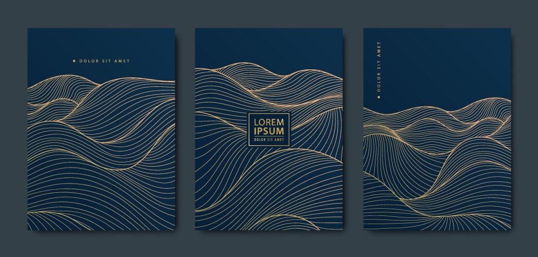 Gold line wave background abstract luxury Vector Image