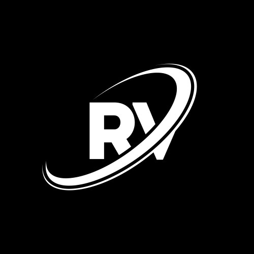 Rv r v letter logo design initial Vector Image