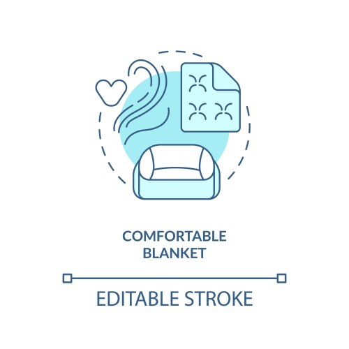 Comfortable pets blanket turquoise concept icon Vector Image