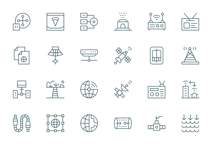 Transmission Icon Set - 35 Icons – Royalty-Free Vector | VectorStock
