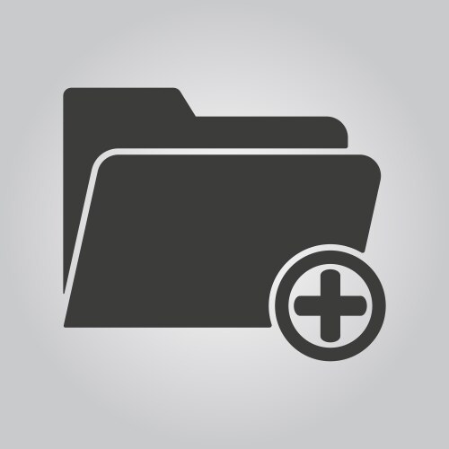 Add to folder icon data and directory vector image