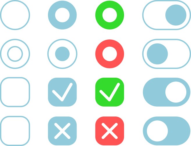 Confirmation buttons ui elements kit vector image