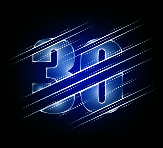 Fast speed elements of luxury glass number 30 Vector Image