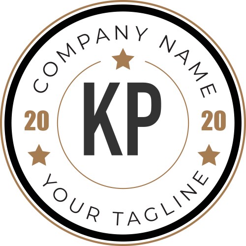 Elegant KP Wedding Monogram – Royalty-Free Vector | VectorStock