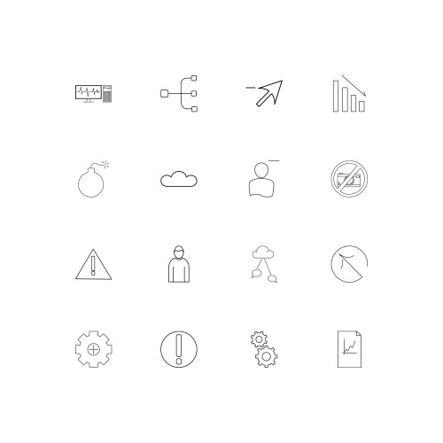 Web and text simple linear icons set outlined vektorbild