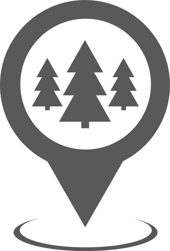 Forest map pointer icon simple vektorbild