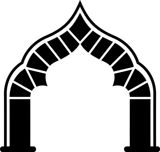 Stone arch icon simple style Royalty Free Vector Image