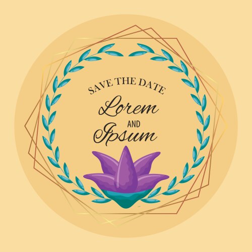 Save date circular frame vector image