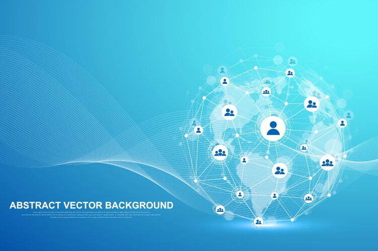 Global structure networking and data connection vector image