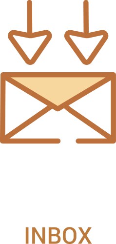 Inbox concept 2 colored icon simple line element vector image