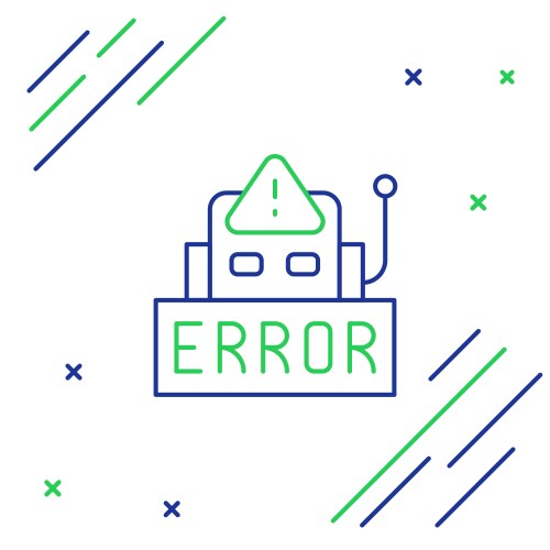 Line error in operation program robot vector image
