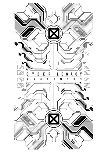 Cyberpunk futuristic poster tech abstract vector image