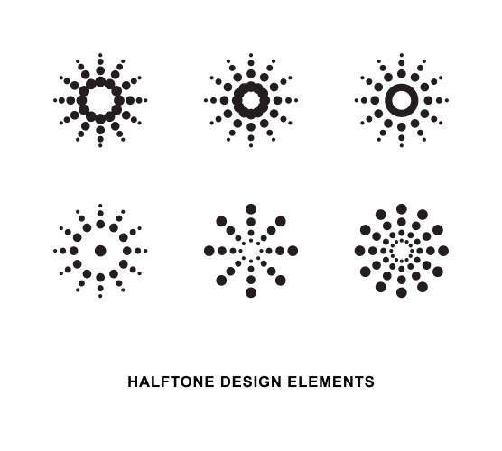 Halftone circle frame dots logo emblem Royalty Free Vector