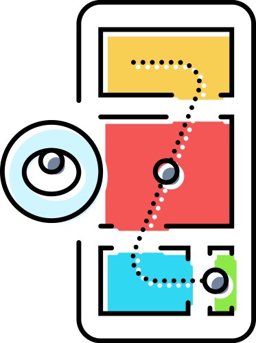 Usability testing ux ui design color icon vector image