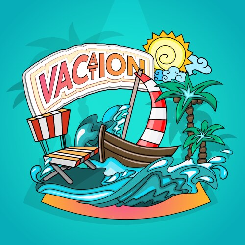Vacation cartoon style Vector Image