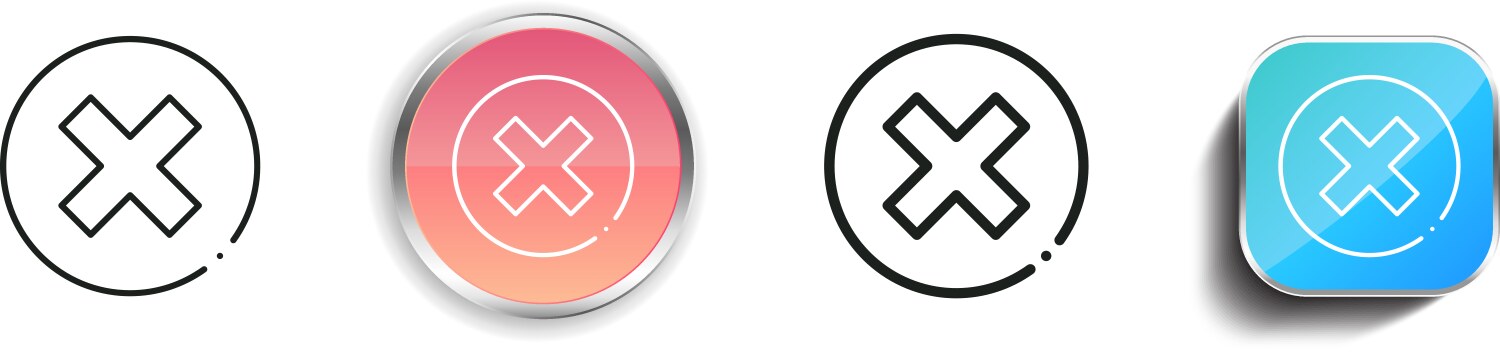 Cancel icon thin linear regular and button style vector image