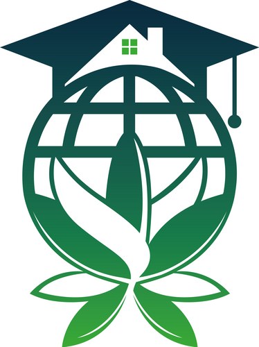 Education globe with leaf knowledge logo Vector Image