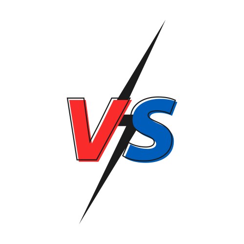 Versus vs letters fight text brush vector image