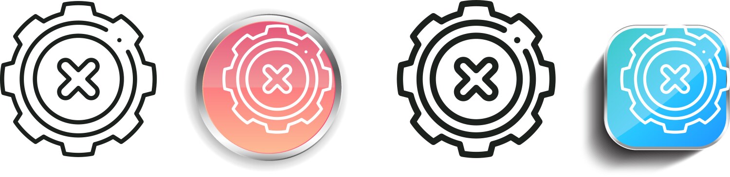 Cancel icon thin linear regular and button style vector image