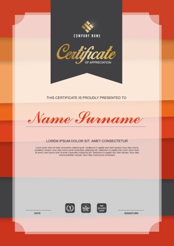 Purple stripe certificate design template Vector Image